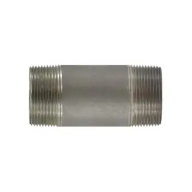 Midland Industries 51141 - Seamless Pipe Nipple, 1-1/2" MPT x 1-1/2" MPT, 2" L, Stainless Steel, SCH