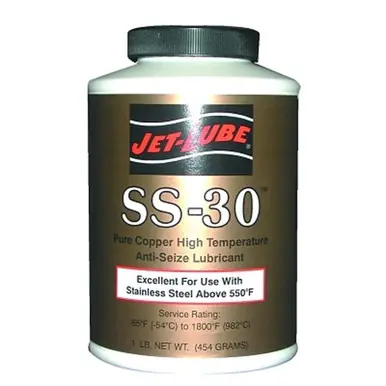 Jet-Lube 12502 SS-30 Extreme Anti-Seize and Thread Lubricant, 1/2 lb, Brushtop Can