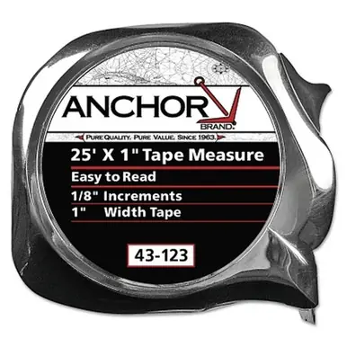 Anchor Brand 43-113 Easy Read Tape Measure, 1/2" x 12‘, Chrome