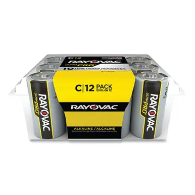 RAYOVAC ALC-12PPJ Ultra Pro C Alkaline Batteries, 1.5V, 12-Pack