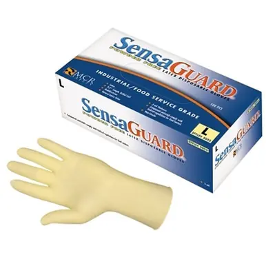 MCR 5055L Latex Gloves, L, 5 mil
