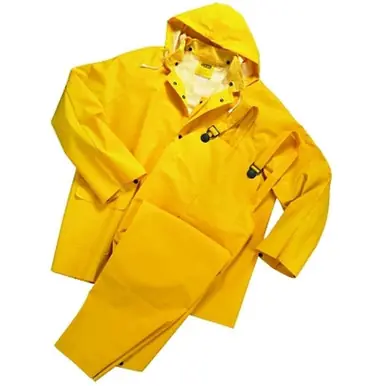 Anchor Brand 9000-M 3-Piece Rainsuit, Yellow PVC/Polyester, Medium