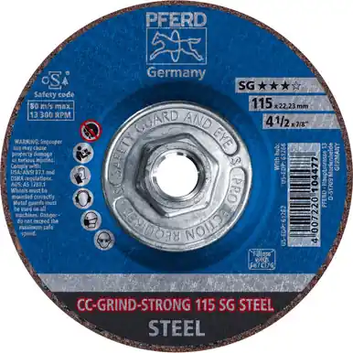 PFERD 61266 4-1/2" CC-GRIND-STRONG 5/8-11 Thread - SG STEEL (10pk)