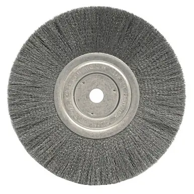 Weiler 01775 Narrow Face Crimped Wire Wheel, 8" x 3/4", 0.006" SS Wire, 6000 RPM