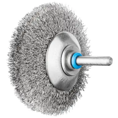 PFERD 82745 2-3/4" Dia. INOX-TOTAL crimped wire bevel brush .010" stainless steel wire, 1/4" (10pk)