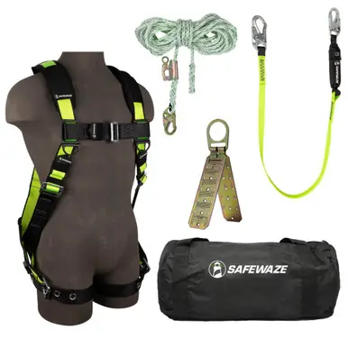 Safewaze FS124-S/M - PRO Bag Roof Kit FS185-S/M Harness, FS700-50GA VLL, FS560 Lanyard, FS870