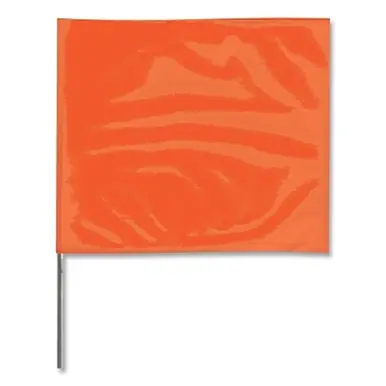 Presco 4524OG Stake Flag, 4" x 5", 24" Height, Orange Glo, PVC Film (100pk)