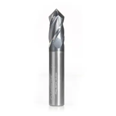 Amana 51696 - CNC 90 Deg‘V‘ Spiral w/ AlTiN Coating for Steel 1/2" dia, 4 Flute Up-C