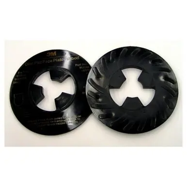 3M 051144-81733 Disc Pad Face Plate, 5" Dia, Hard, Black