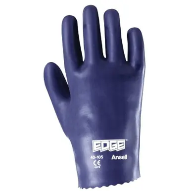 EDGE 40-105-8 Nitrile Gloves, Cotton Lined, Slip-On Cuff, Size 8, Gray