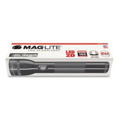 MAG-Lite S2D015 Standard Flashlight, 2 D Cell, 27 Lumens, Black