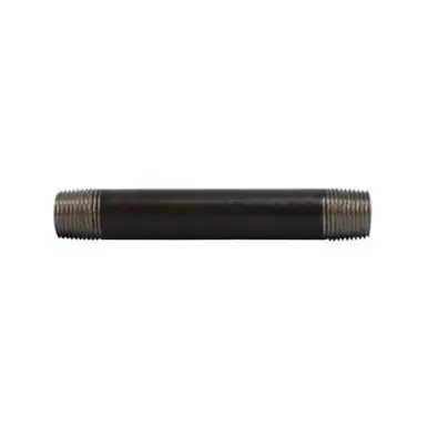 Midland Industries 59048SMLS - Seamless Pipe Nipple, 3/8" MPT x 3/8" MPT, 5" L, Steel, Black, SCH 80