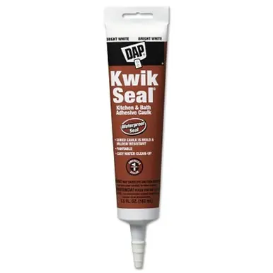 DAP 18001 KWIK SEAL Kitchen & Bath Adhesive Sealant, White, 5.5 oz Tube