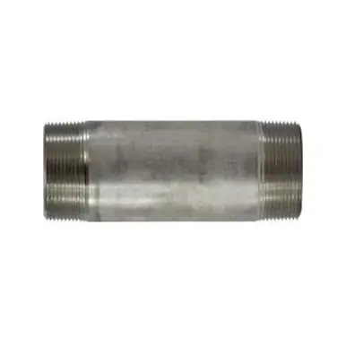 Midland Industries 49234 - Welded Pipe Nipple, 4" MPT x 4" MPT, 6" L, Stainless Steel, SCH 40