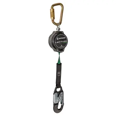 Safewaze 018-5005 - Latitude Pro 7‘ Single Web SRL-P Carabiner, Alu Snap Hook