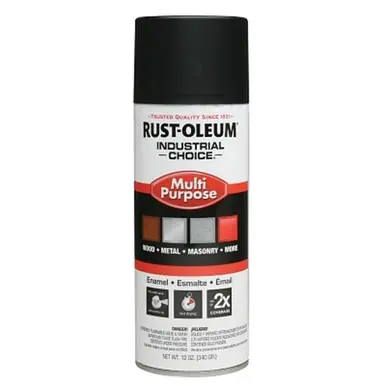 Rust-Oleum 1678830 Industrial Choice Enamel Spray, Semi-Flat Black, 12 oz (6pk)