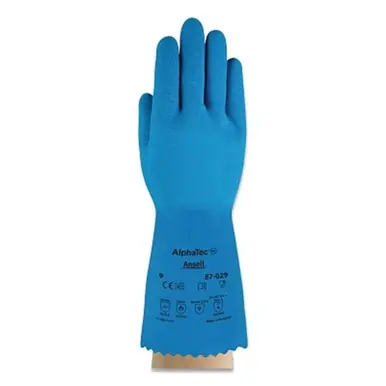 Ansell 87-029-10 AlphaTec Natural Latex Rubber Glove, Size 10, Blue