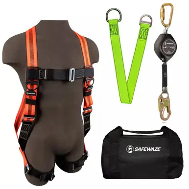 Safewaze 021-3144 - V-Line Bag Kit FS99280-E Harness, FS-FSP1411-W SRL-P, FS811-3 Anchor, FS8150
