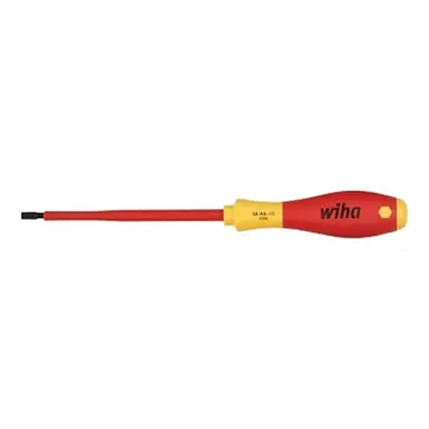 Wiha 32015 SoftFinish Insulated Slotted Screwdriver, 8", 1000V Certified