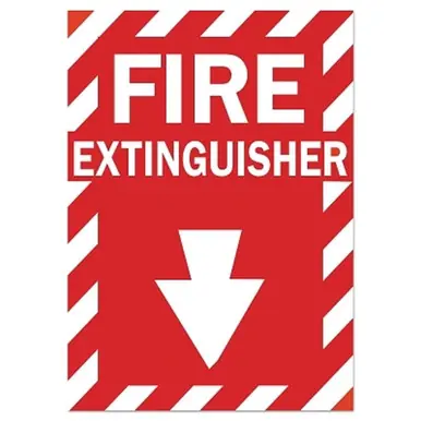 Brady 86091 "FIRE EXTINGUISHER" Health & Safety Sign, Polyester Sticker