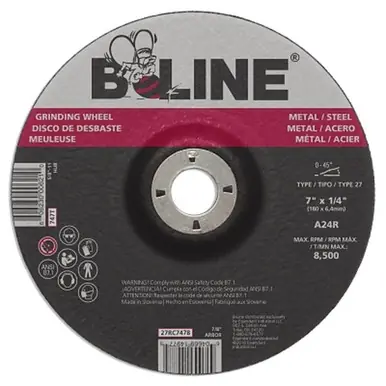 B-Line 27RC7478 Grinding Wheel, 7" x 1/4"