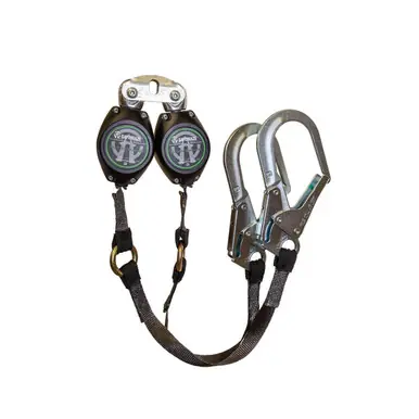 Safewaze FS-FSP1409-W-DL-RBH - Class 1 9‘ Dual Leg Web Retractable w/ Forged Steel Rebar Hooks