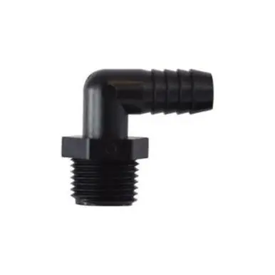 Midland Industries 33328P - 90° Elbow, 5/8" Hose Barbed x 1/4" MIP, Polypropylene