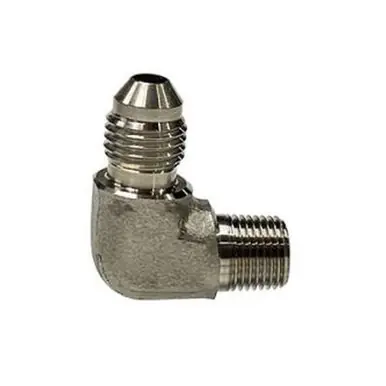 Midland Industries SS2501-12-12 - 90° Elbow, 3/4" 37° JIC Male Flared x 3/4" NPT(M), Stainless