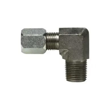 Midland Industries SSC250142 - 90° Elbow, 1/4" Flareless Tube x 1/8" NPT(M), Stainless Steel