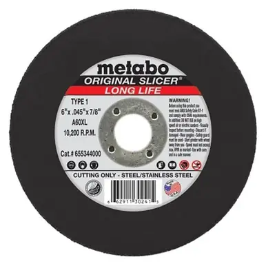 Metabo 55344 Cutting Wheel, 6"