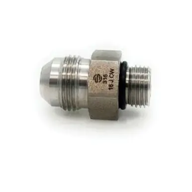 Midland Industries SS6400-04-06 - Pipe Adapter, 1/4" 37° JIC Male Flared x 3/8" Male ORB, Stainless