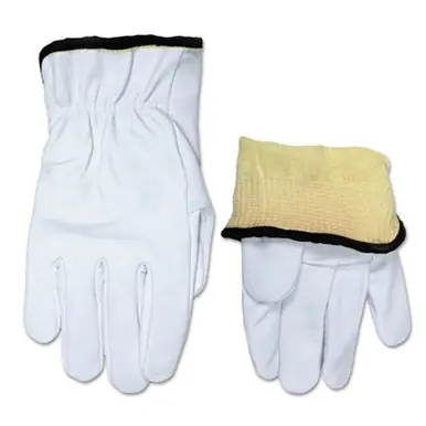 MCR Safety 3601KXL Goatskin Drivers Gloves, X-Large, Goatskin/Kevlar, White/Blue