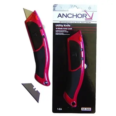 Anchor Brand AB-2600 Auto Load Utility Knife, 10 Steel Blades