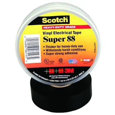 Scotch 103646 Super 88 Vinyl Electrical Tape, 1-1/2" x 44 ft, Black