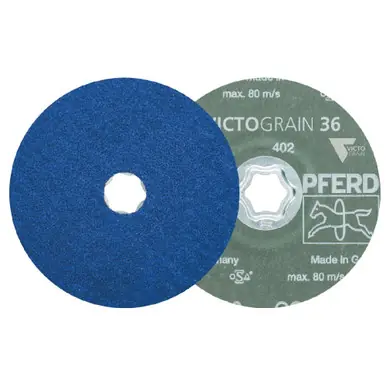 PFERD 40380 - COMBICLICK Fiber Disc, 4-1/2" Dia. VICTOGRAIN-COOL, 36 Grit (25pk)