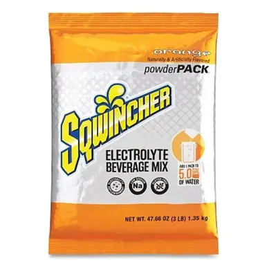Sqwincher 159016404 Powder Pack, Orange, 47.66 oz, Makes 5 gal