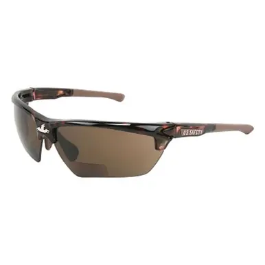 MCR DM13H15BPF Dominator DM3 Safety Glasses, Brown, 1.5 Diopter