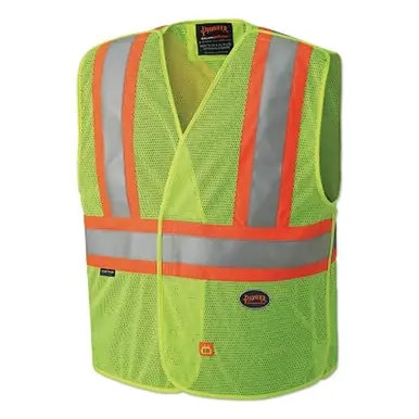 Pioneer V2510860U-L/XL Hi-Vis Flame Resistant Vest, Yellow/Green, L/XL