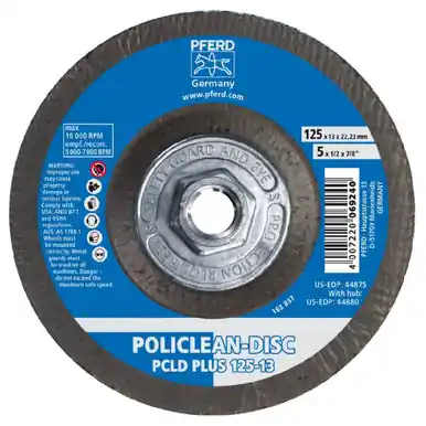 PFERD 44880 5" x 1/2" POLICLEAN PLUS Disc 5/8-11 Thread. - Type 27 (5pk)