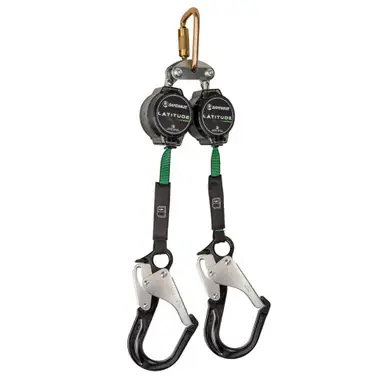 Safewaze 018-5019 - Latitude Pro 7‘ Dual Web SRL-P FS-EX313, Carabiner, Alu Rebar Hooks