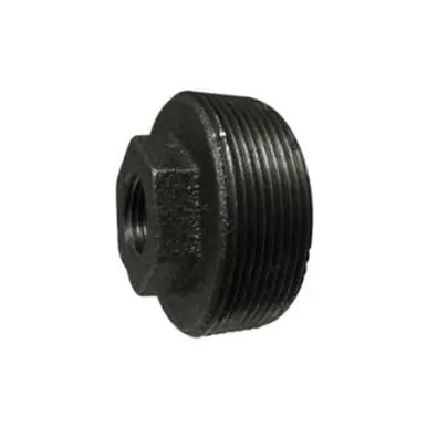 Midland Industries 65519 - Reducer Hex Bushing, 1-1/2" MPT x 1/4" FPT, Iron, Black