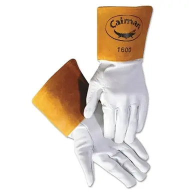 Caiman 1600-L Welding Gloves, L, White/Gold