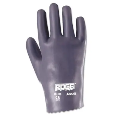 EDGE 40-105-9 Nitrile Gloves, Cotton Lined, Slip-On Cuff, Size 9, Gray