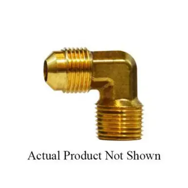 Midland Industries 04049-0508 - 90° Elbow, 5/16" SAE 45° Male Flared x 1/2" Male NPTF, Brass