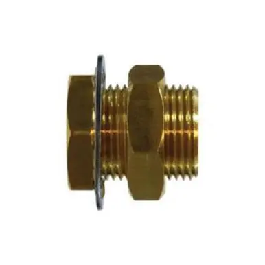Midland Industries 00397-06PH - Bulkhead Long Anchor Connector, 3/8" NPT(F)F x 3/8" FIP, 1-5/16"