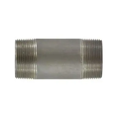 Midland Industries 52145 - Seamless Pipe Nipple, 1-1/2" MPT x 1-1/2" MPT, 4" L, Stainless Steel, SCH
