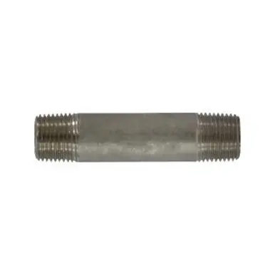 Midland Industries 52070 - Seamless Pipe Nipple, 1/2" MPT x 1/2" MPT, 6" L, Stainless Steel, SCH 80