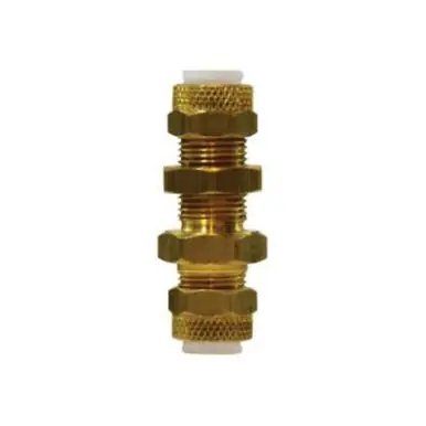 Midland Industries 02682-08 - Bulkhead Union, 1/2" Tube OD x 1/2" Tube OD, Brass