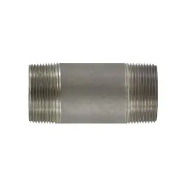 Midland Industries 51149 - Seamless Pipe Nipple, 1-1/2" MPT x 1-1/2" MPT, 6" L, Stainless Steel, SCH