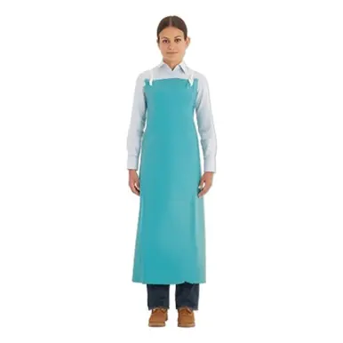 AlphaTec 56-009-33X54 PVC Apron, 6 mil, 3-Piece 28" Ties, 33" x 54", Blue